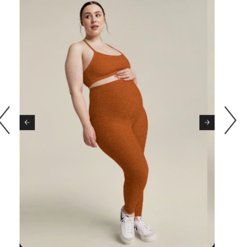 Beyond the Bump Spacedye Leggings Orange Rust